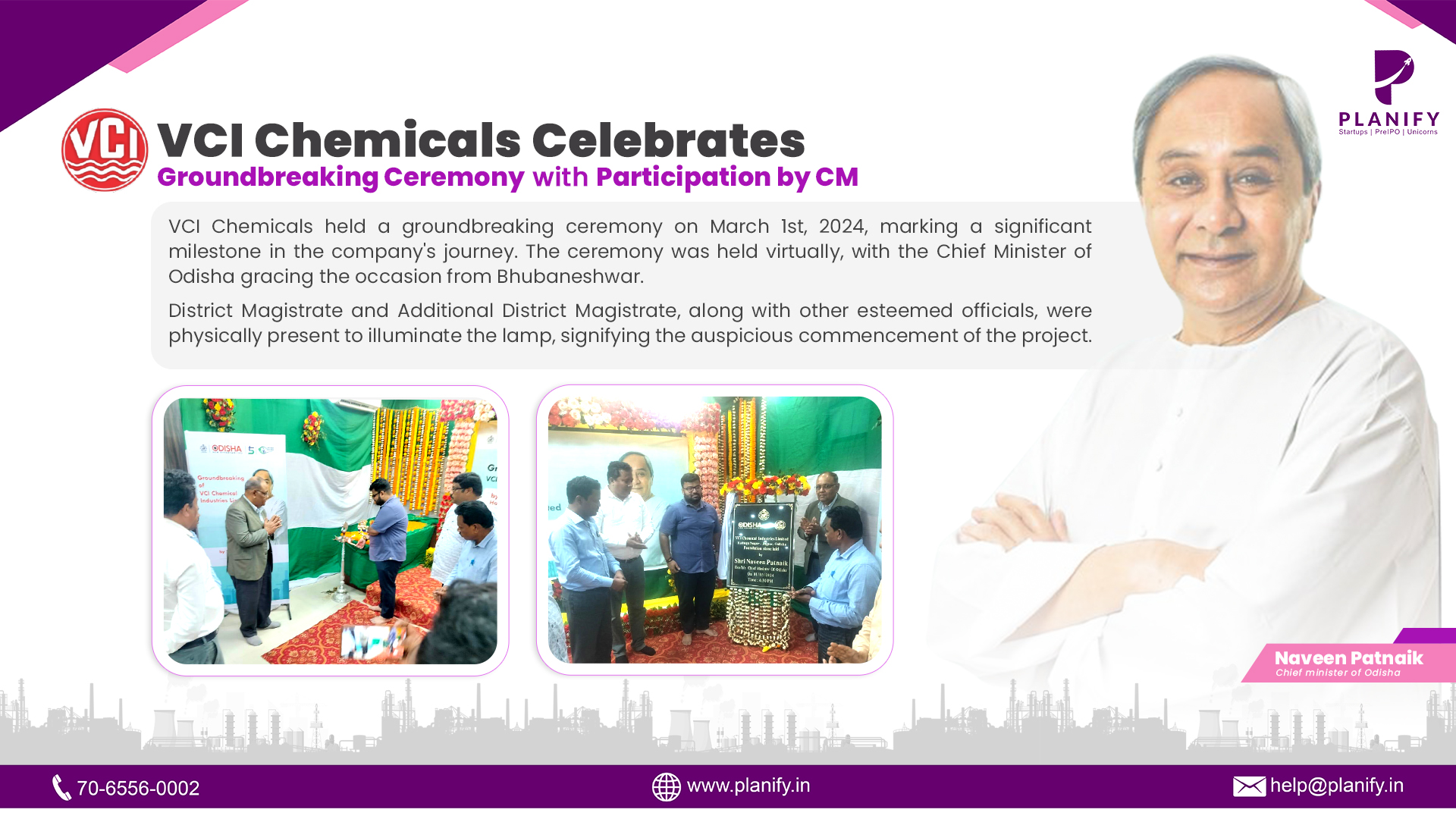 VCI Chemicals Celebrates Groundbreaking Ceremony with Participation by CM