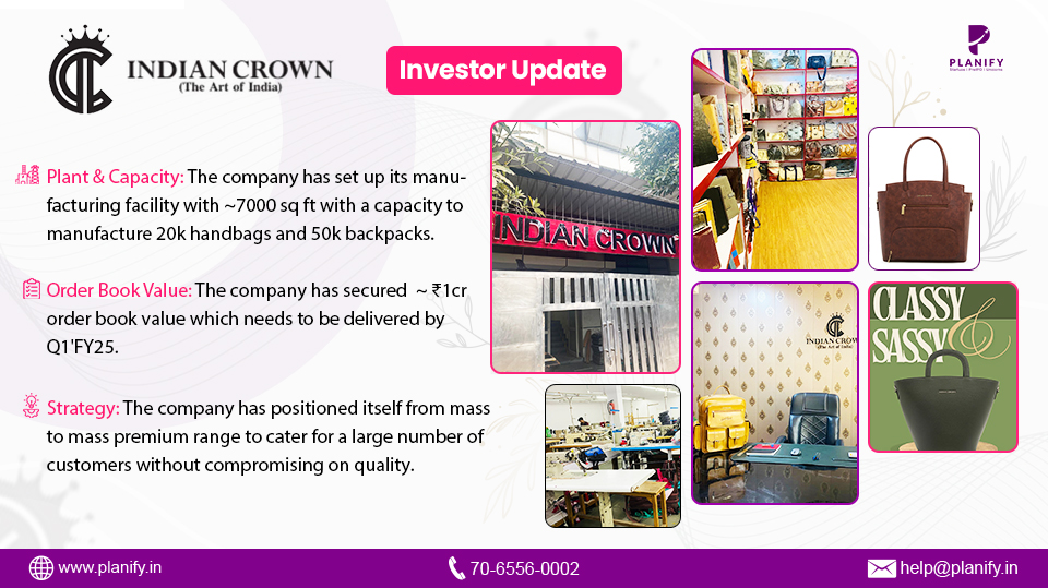 Indian Crown: Factory Expansion & Product Catalogue