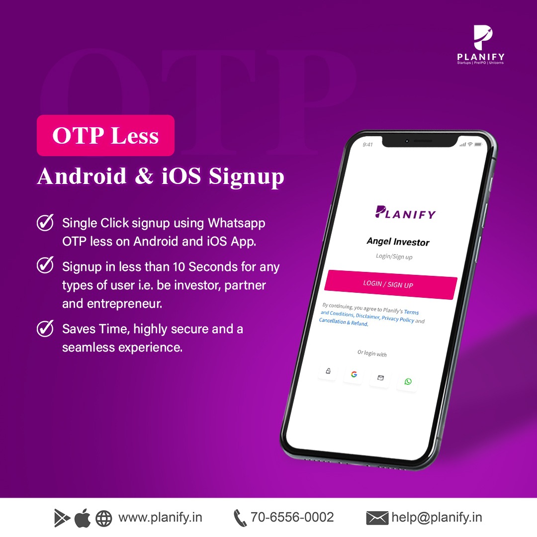 Planify Introduces the latest feature OTP-less sign-up